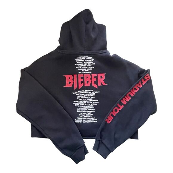 Justin Bieber Purpose Stadium Tour Cropped Hoodie – Women’s XS - Picture 2 of 9